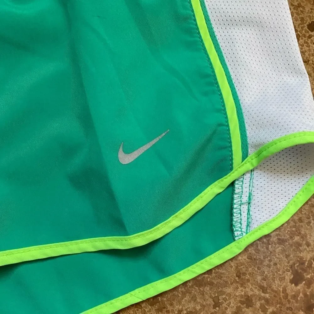Nike green and neon yellow Dri-FIT‎ Running Shorts
